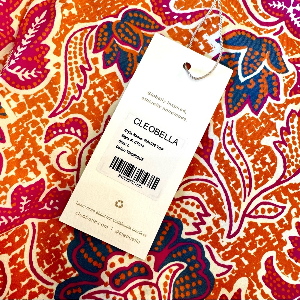 NWT Cleobella Maude puff sleeve swim top L - Picture 5 of 8